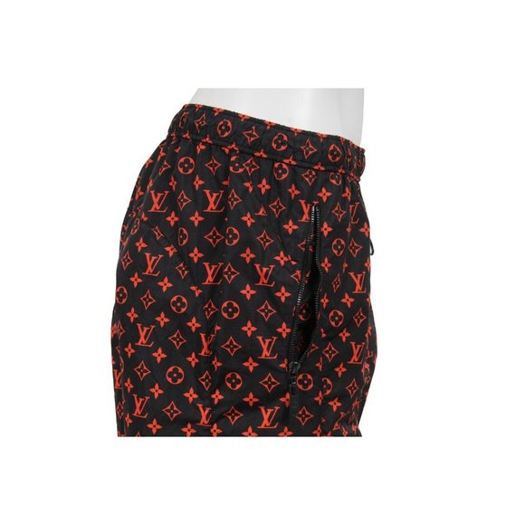 Louis Vuitton Women Jogging Pants 40 Black Red Monogram Technical Cotton Joggers - Picture 8 of 16
